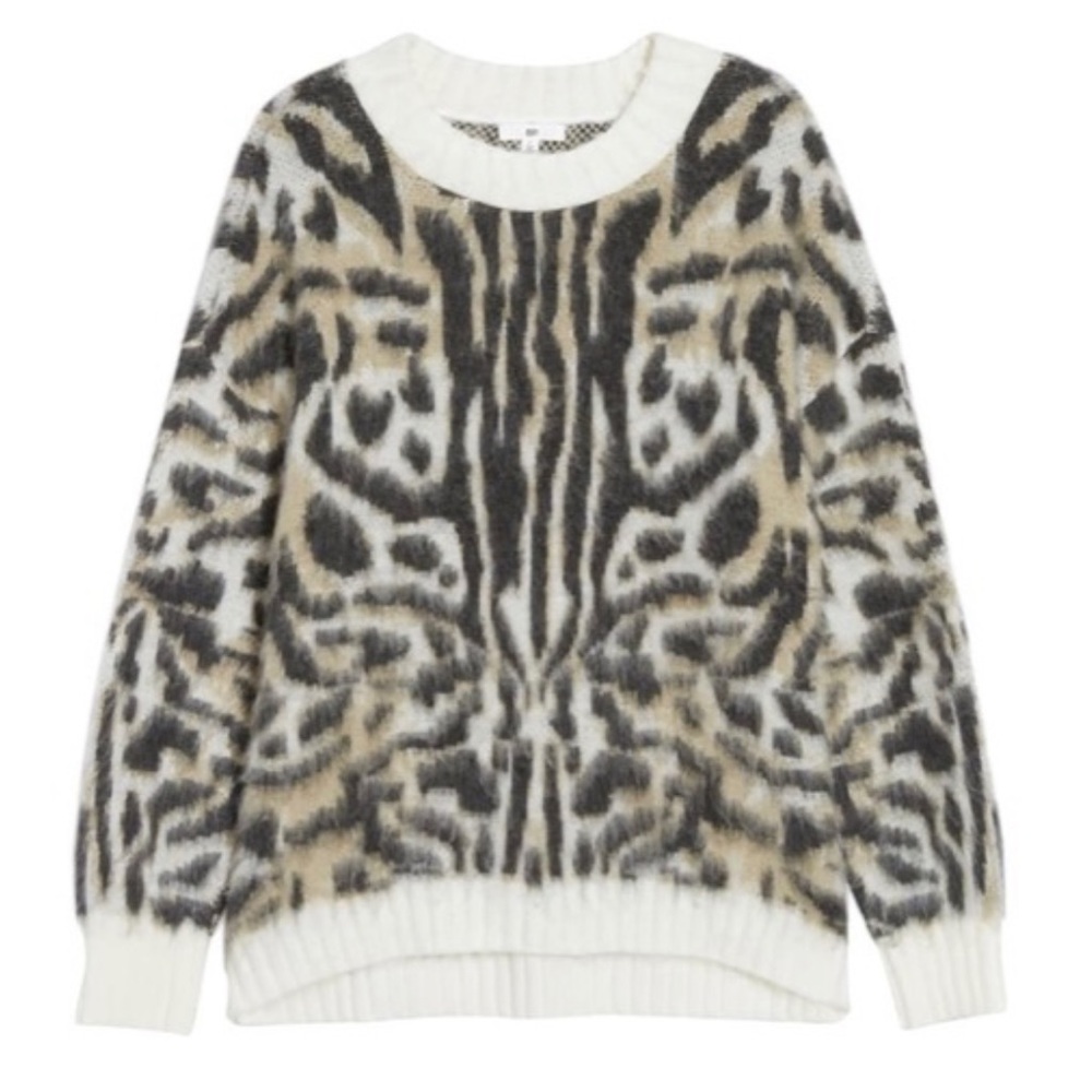 Nordstrom BP Animal Print Abstract Long Sleeve Sweater Size S